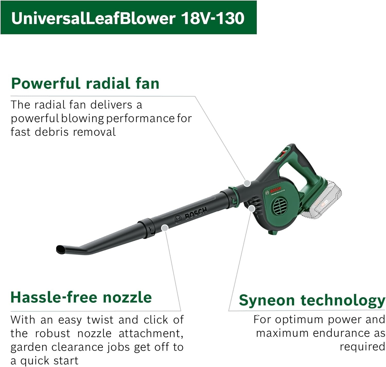 Cordless Leaf Blower 18V Lightweight Handheld Garden Patio Yard Cleaner