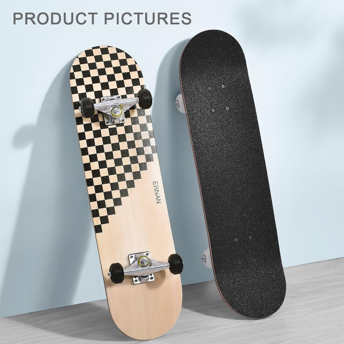31" Maple Double Kick Skateboard Beginners Kids Teens Adults w/ T-Tool