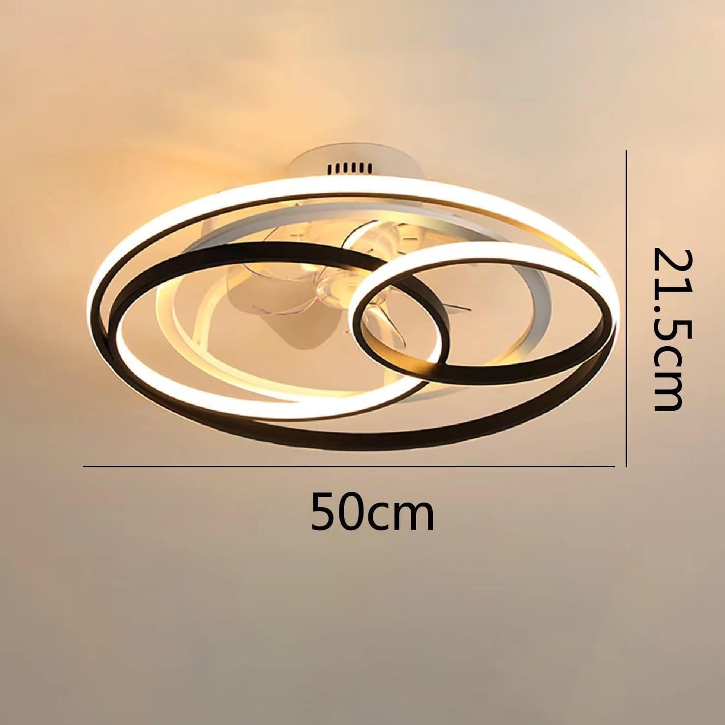 50cm Wildcat Ceiling Fan Light, 6-Speed Dimmable Reversible LED, Quiet Clear