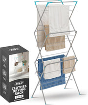 3 Tier Clothes Airer Foldable Drying Rack Steel Laundry Clothes Horse Indoor