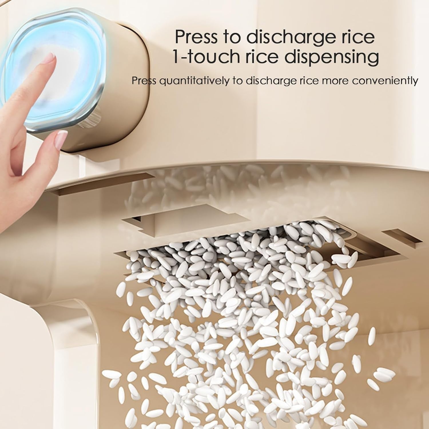 20 Catties Airtight Rice Dispenser Button Press Grain Storage Bin