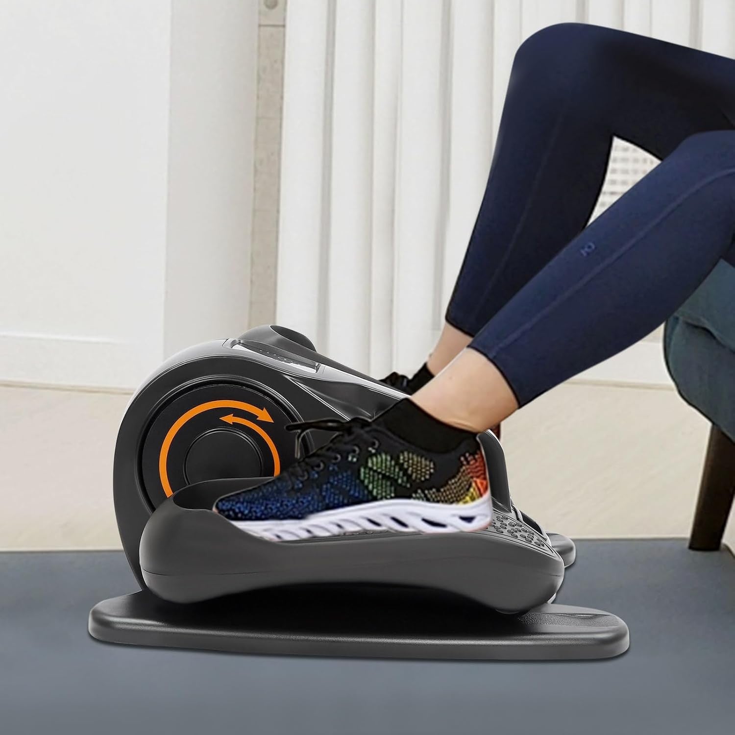 Under Desk Elliptical Trainer Quiet Electric Pedal Exerciser Remote LED