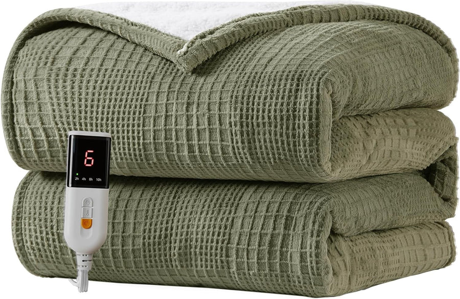 Electric Heated Throw Blanket 130x160cm 9 Heat Timer Auto Washable