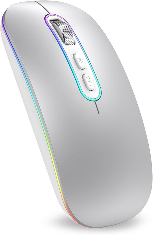 Silent Rechargeable Wireless Mouse Bluetooth 2.4G Slim Ergonomic 1600DPI