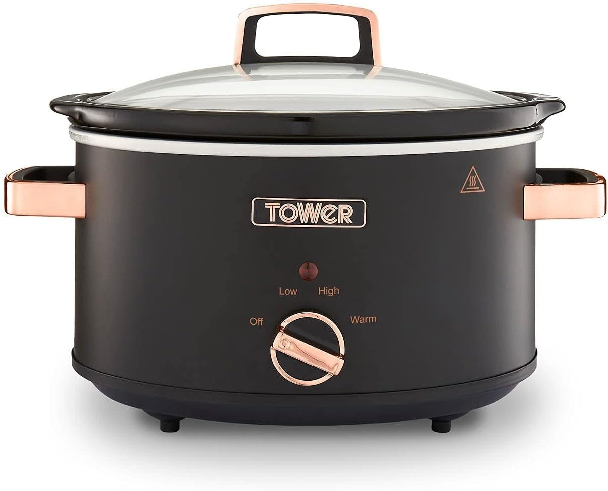 3.5L Slow Cooker with Removable Pot, 3 Heat Settings, Cool Touch Handles