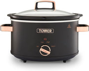 3.5L Slow Cooker with Removable Pot, 3 Heat Settings, Cool Touch Handles