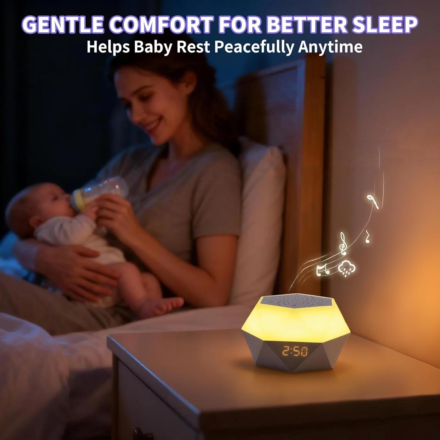 White Noise Machine with Light & App Control – 32 Soothing Sounds for Sleep
