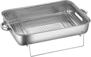 Portable Stainless Steel Charcoal BBQ Grill Compact Outdoor Camping Cooking Rack