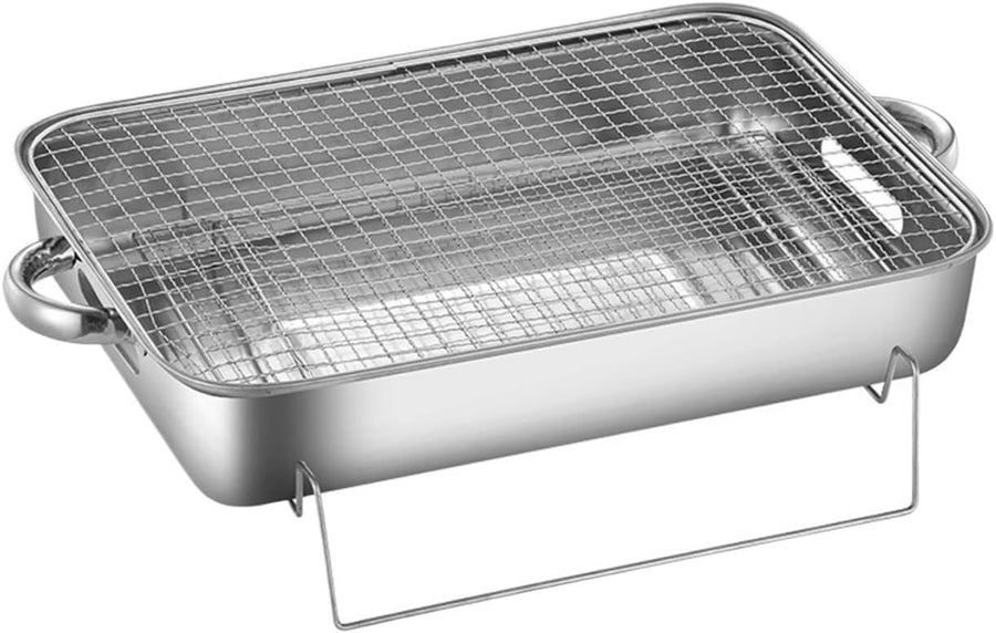 Portable Stainless Steel Charcoal BBQ Grill Compact Outdoor Camping Cooking Rack