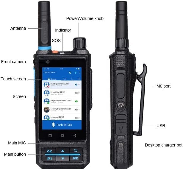 Network Walkie Talkie GPS Android PTT LTE 4G Waterproof Radio Phone