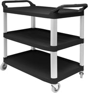 3 Tier Serving Trolley on Wheels Heavy Duty Tea Cart Kitchen Utility Black