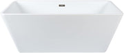 White Freestanding Double Ended Square Bath 1615x720mm Bronze Overflow