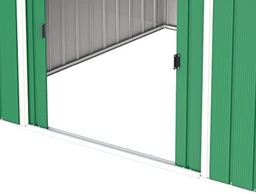 Extra Large Metal Garden Storage Shed 10x10ft Waterproof Outdoor Tool Shed Green