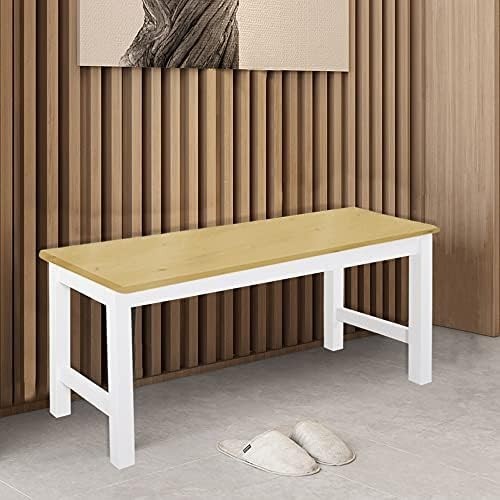 Natural Solid Pine Wooden Bench 2-Seater Sturdy Indoor Dining Seat