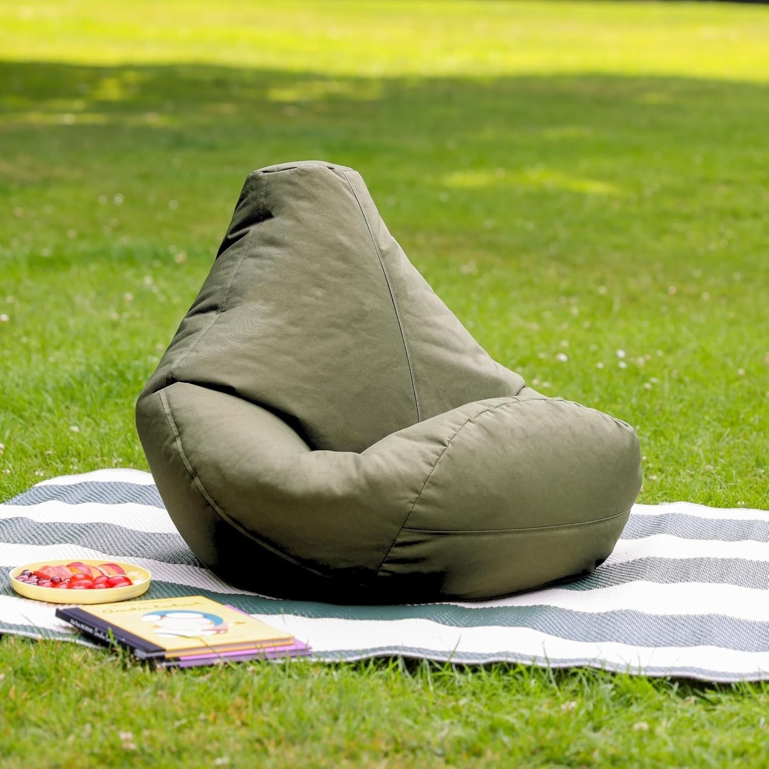 Kids Outdoor Bean Bag Chair Waterproof Gaming Seat – Green Indoor Use