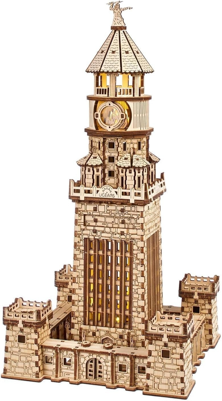 3D Wooden Lighthouse Puzzle with LED Nightlight – DIY Model Kit Gift