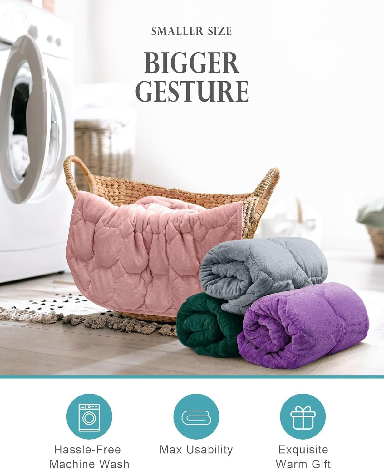 7lbs Weighted Lap Blanket Dull Pink 29x24" Crystal Velvet for Travel & Relax