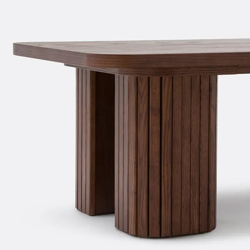 Modern Walnut Ash Veneer Coffee Table | Wide Low Lounge Table 130cm