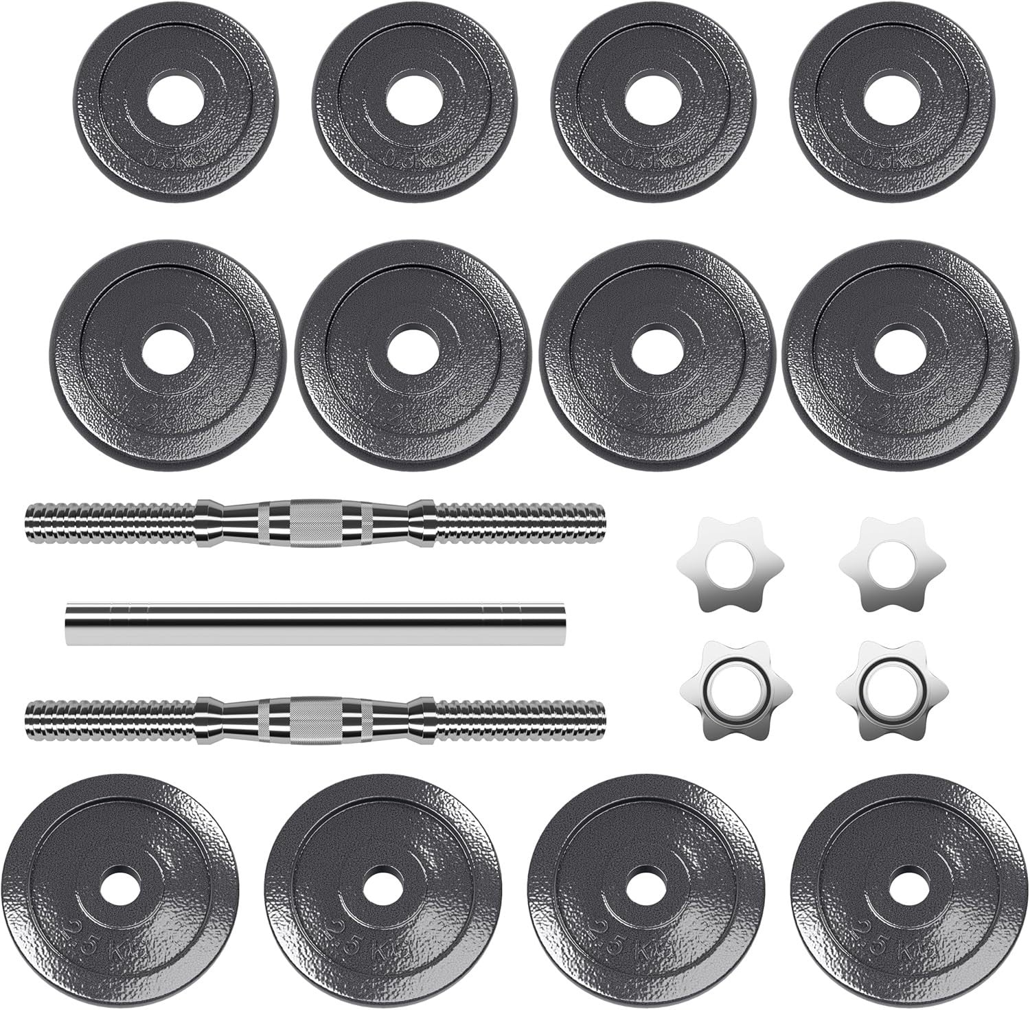 20kg Adjustable Dumbbell Barbell Set Cast Iron Weights Home Gym