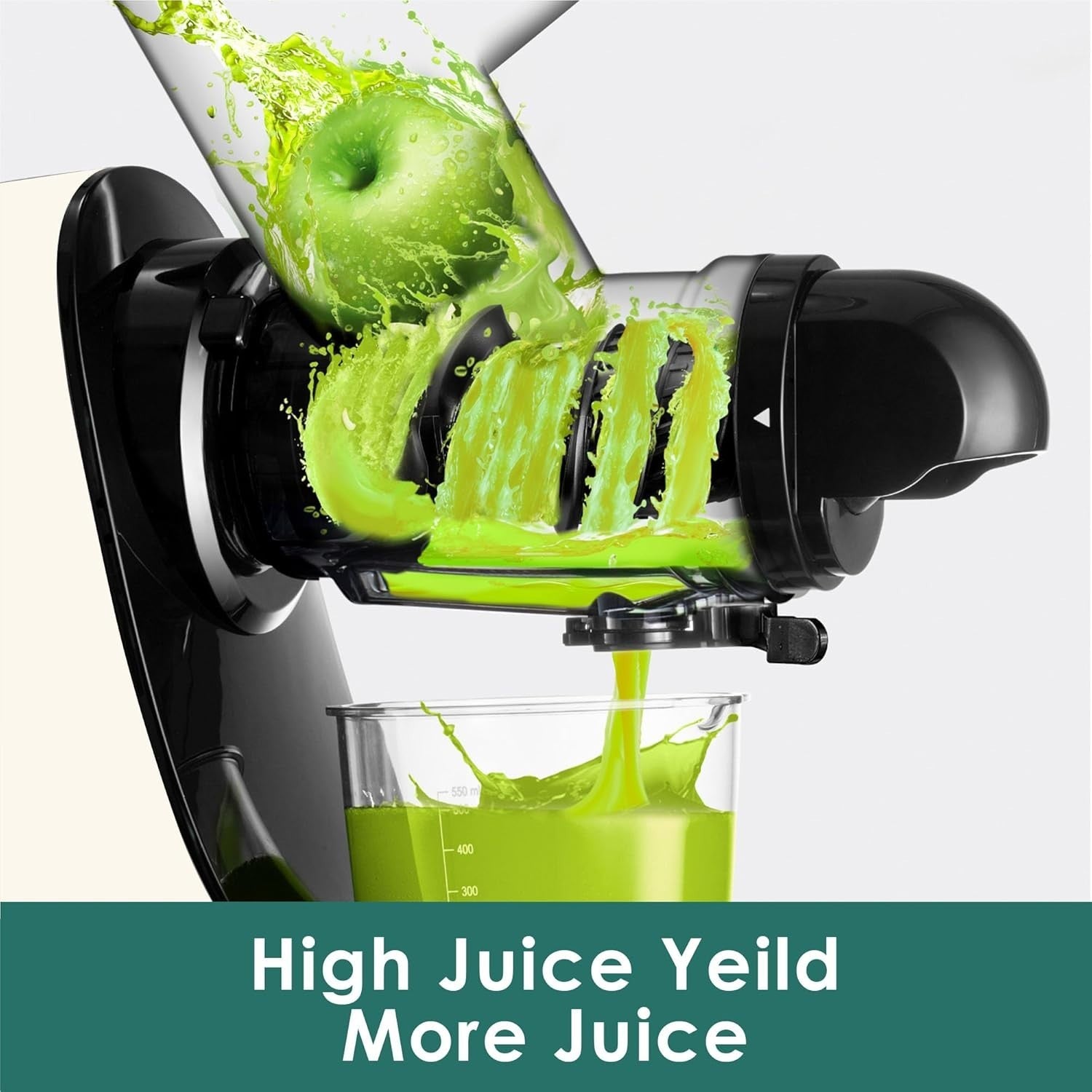 White Cold Press Juicer 200W Quiet Slow Masticating Wide Feed Chute