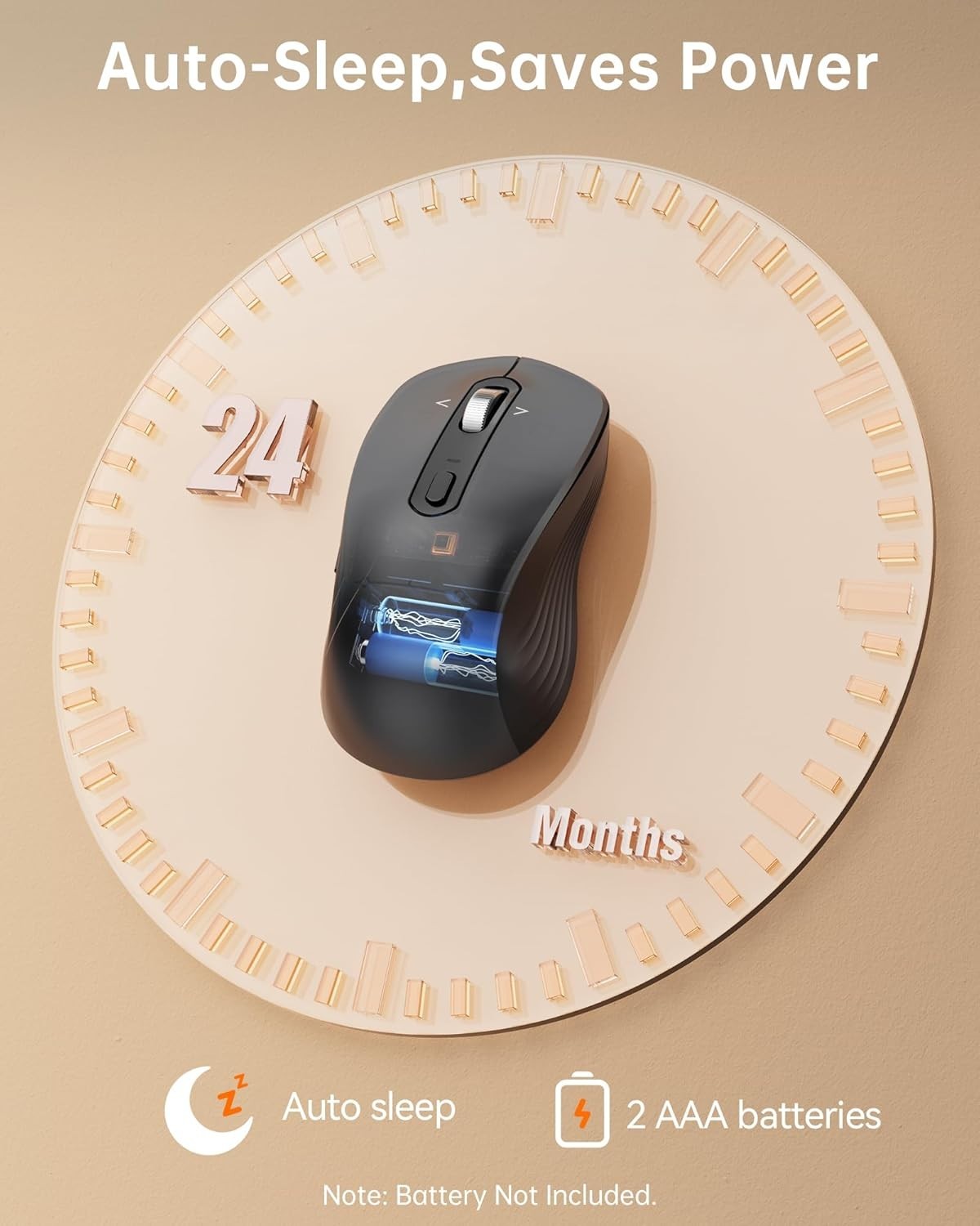Bluetooth Wireless Mouse 4800 DPI Silent 4-Way Scroll USB 2.4G
