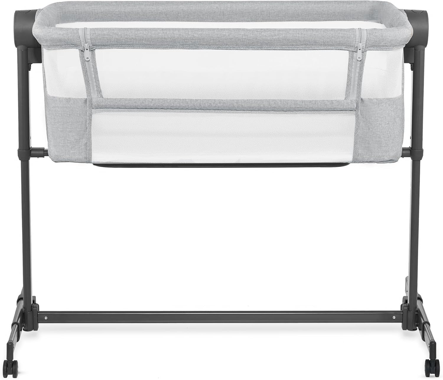 Bedside Baby Crib Co-Sleeper Cot Adjustable Height Travel Bassinet Grey