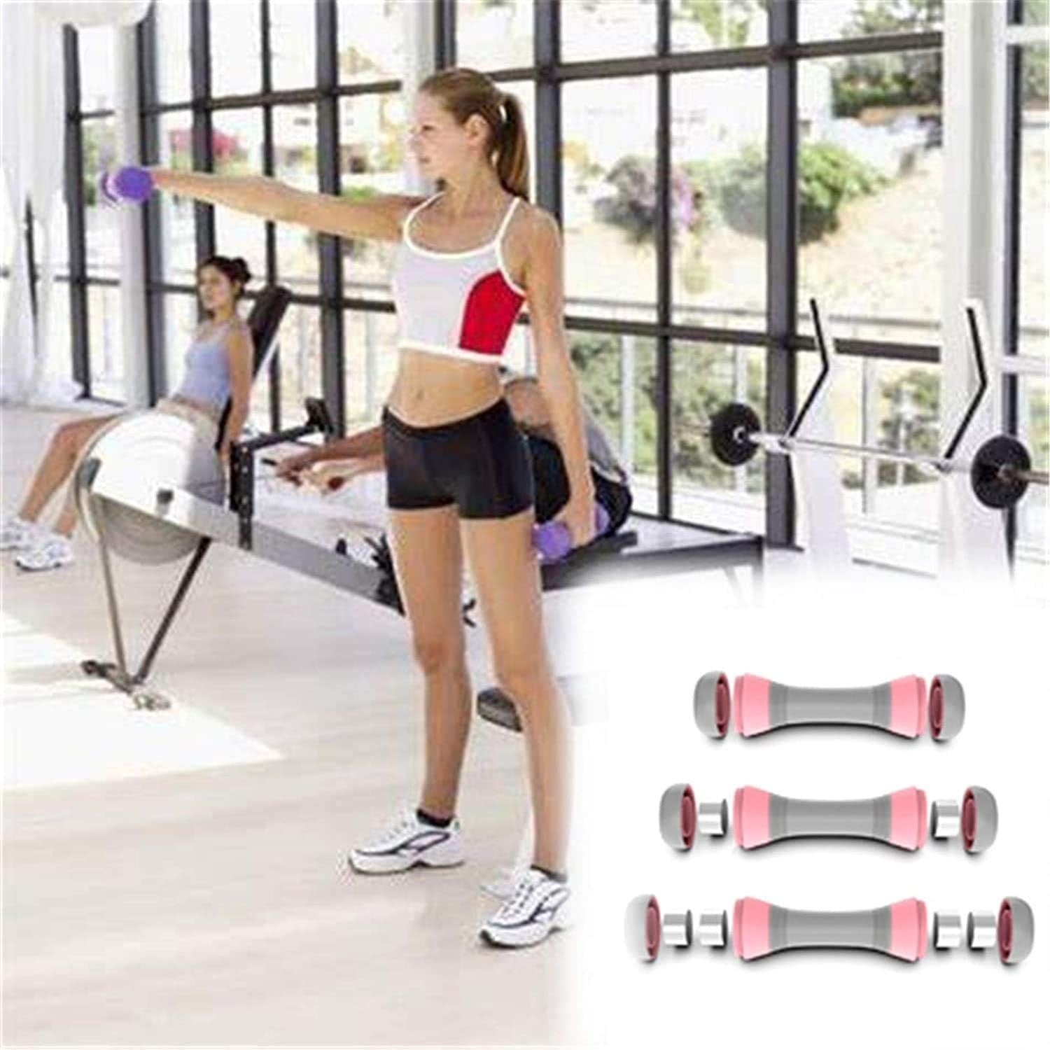 2–4KG Adjustable Dumbbells Pair 5-in-1 Non-Slip Hand Weights