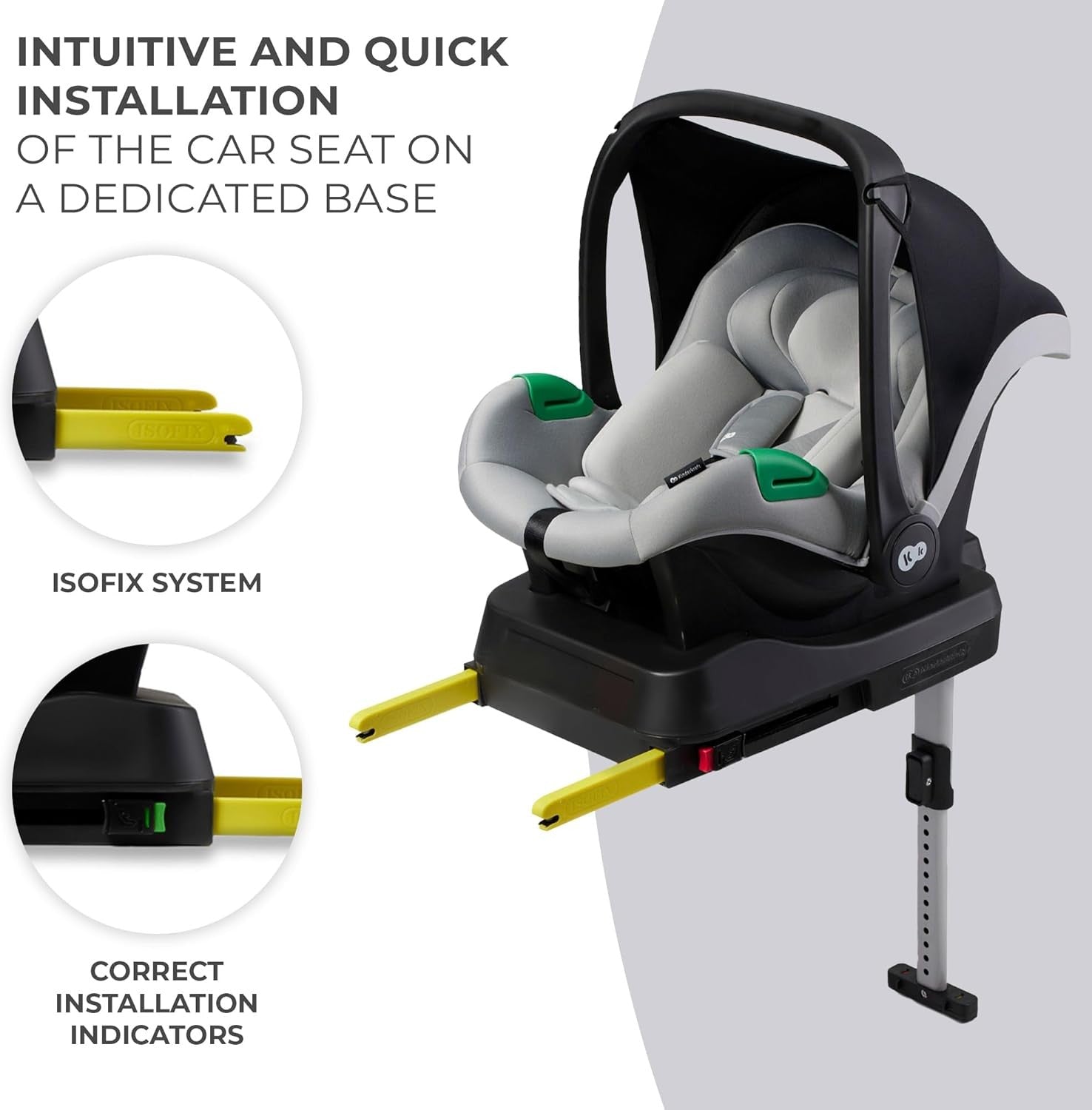 i-Size Baby Car Seat ISOFIX Base Rear Facing 40–75cm Newborn Grey