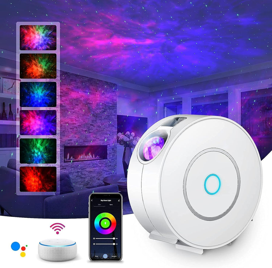 Smart Galaxy Projector WiFi LED Star Light Alexa Voice RGB Night Lamp