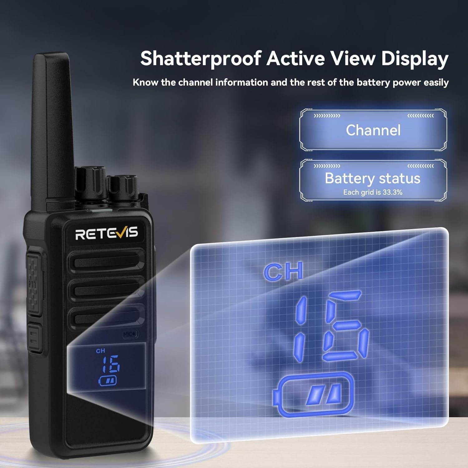 Walkie Talkies 6 Pack Long Range 2 Way Radio w/ Screen Charger VOX