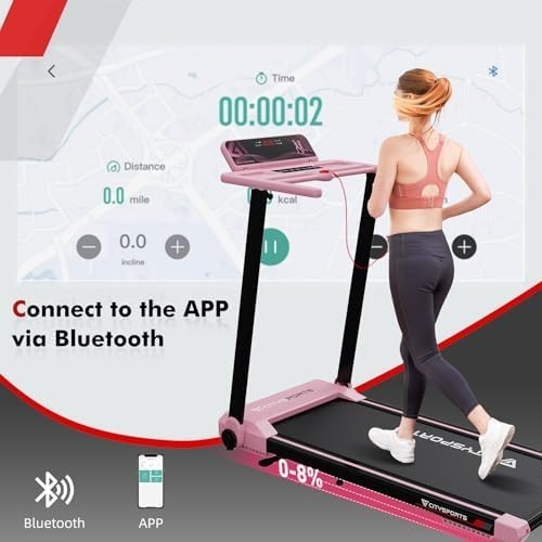Foldable 8% Incline Treadmill Walking Pad 12KM/H Home Office 120KG