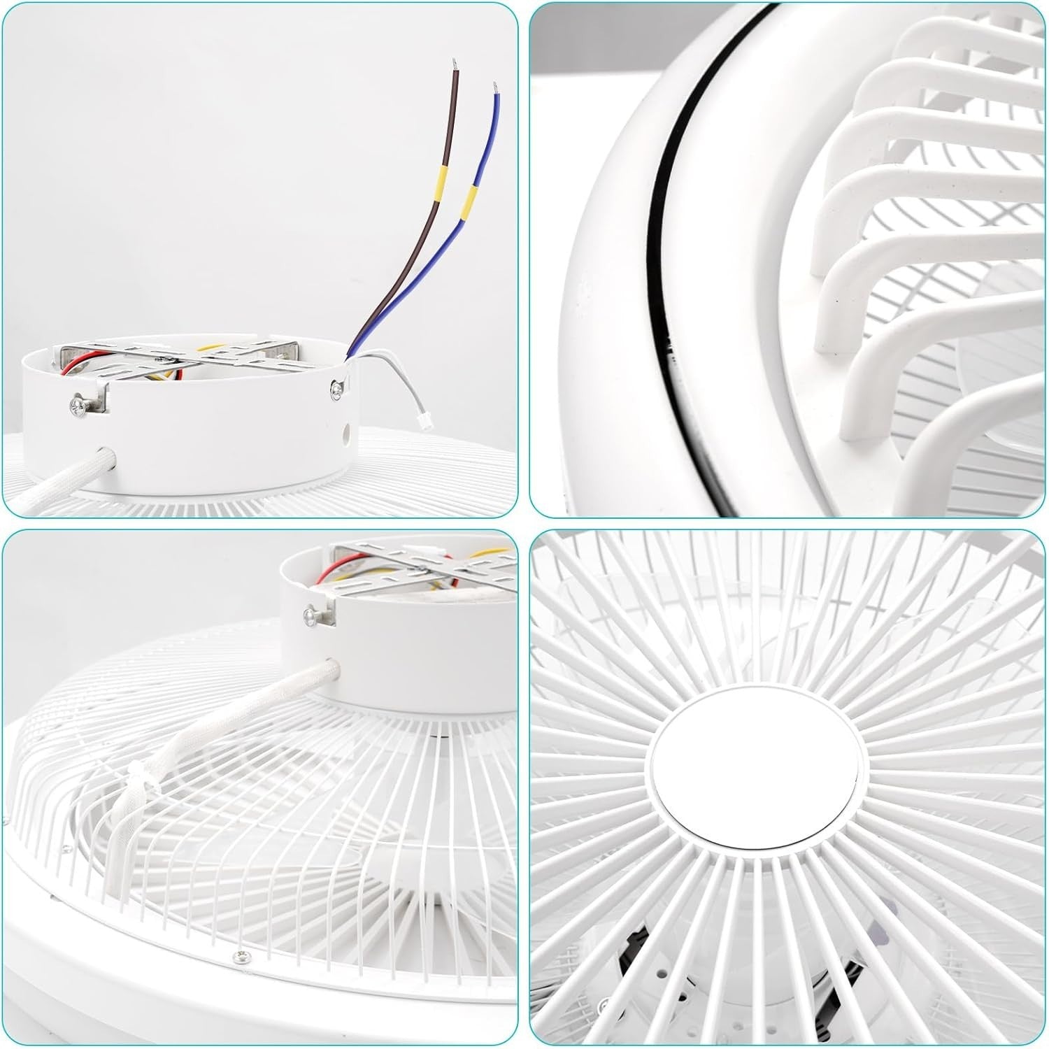 Bellanny 47CM Ceiling Fan, 6 Speeds, Dimmable LED, Reversible, Quiet Motor