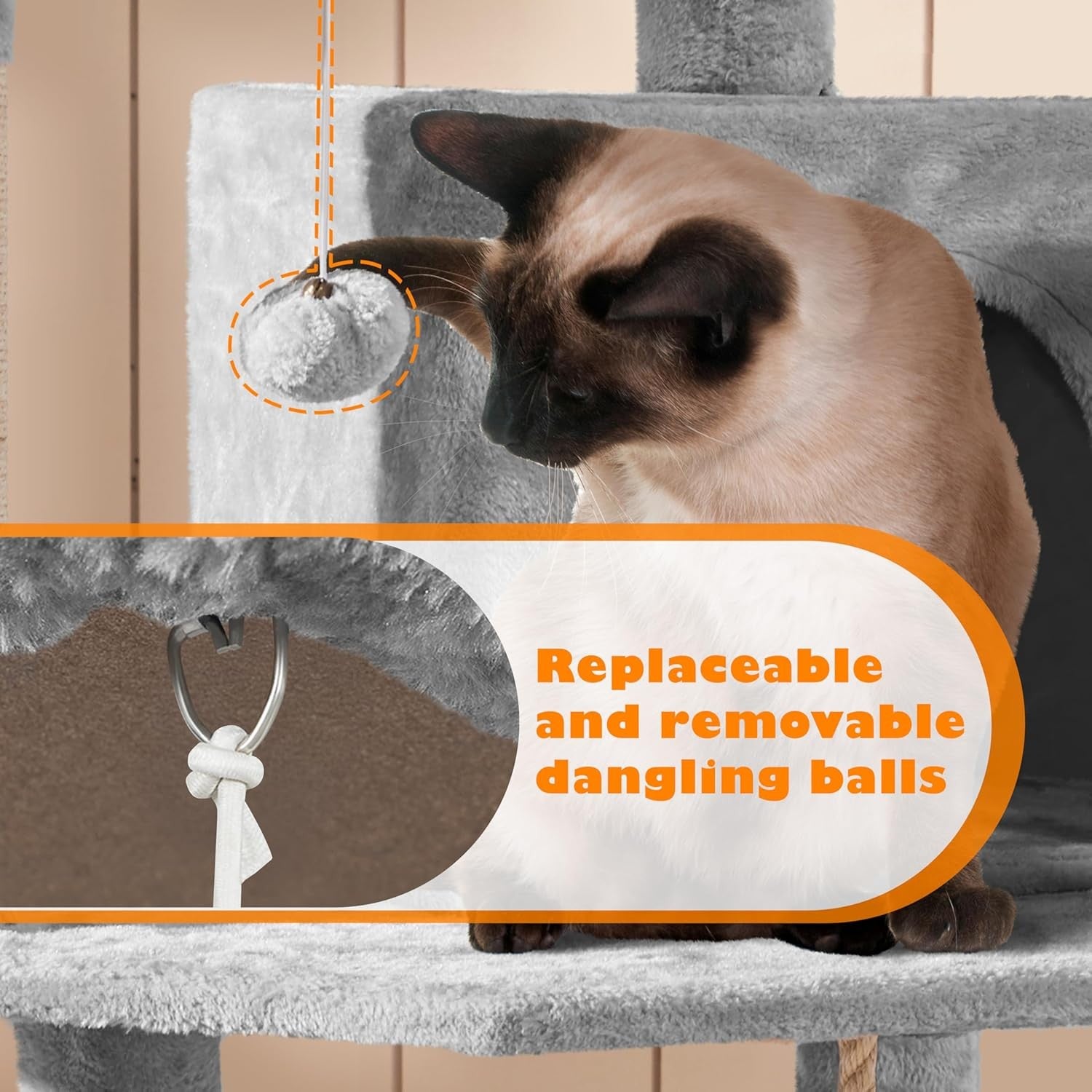 179cm Cat Tree Tower Multi Level Scratching Indoor Climber with Hammock