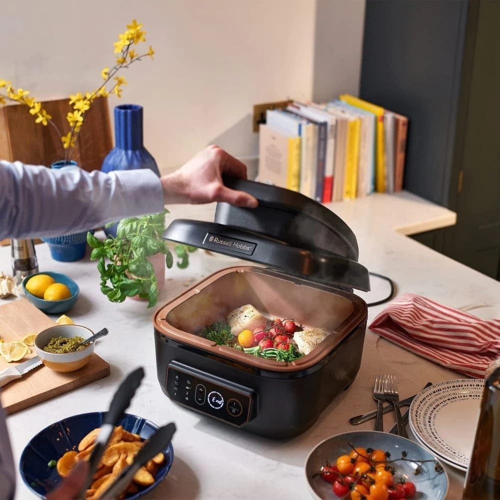 5.5L Air Fryer Multicooker 7-in-1 Grill Slow Cook Roast Bake 260°C Black