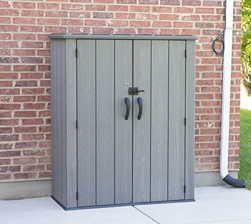 Vertical Garden Storage Shed 53 Cu Ft Waterproof Outdoor Tool Box Brown