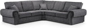 Chesterfield Corner Sofa 5 Seater High Back Deep Cushions Grey 255x255cm