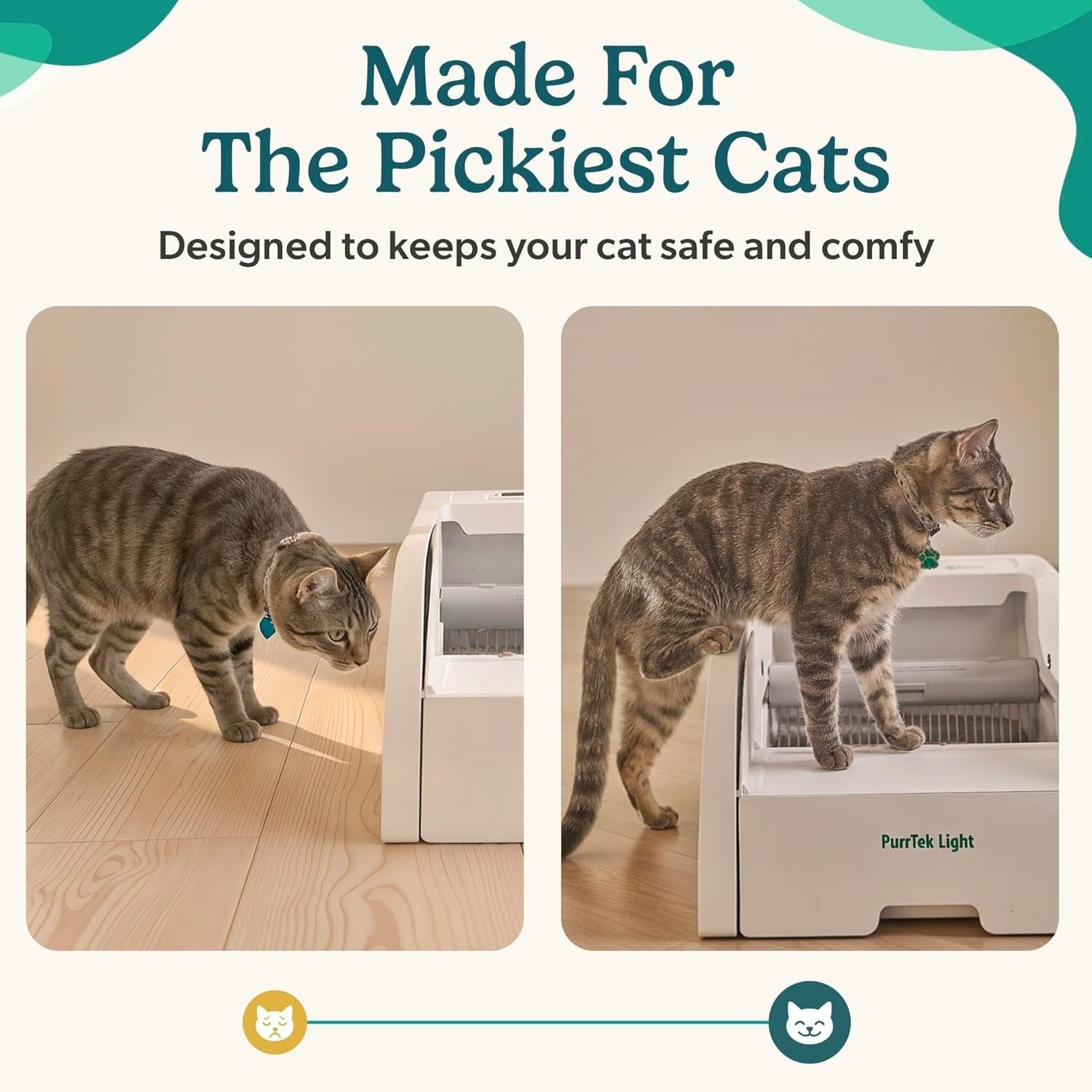 Self Cleaning Cat Litter Box App Control Auto Odor Control Smart Tray