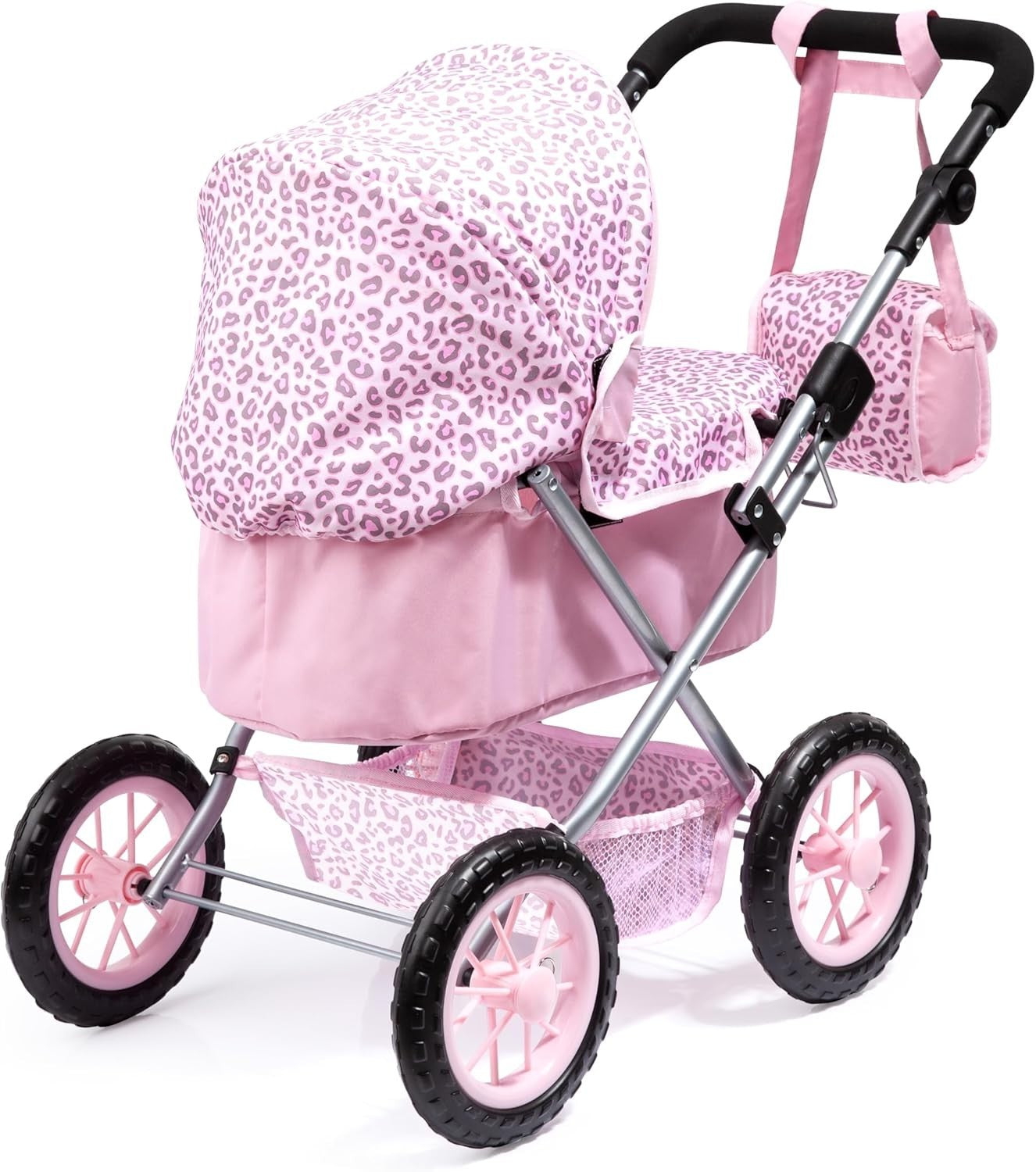 Doll Pram Pushchair Foldable Adjustable Handle with Bag Basket Fairy 46cm
