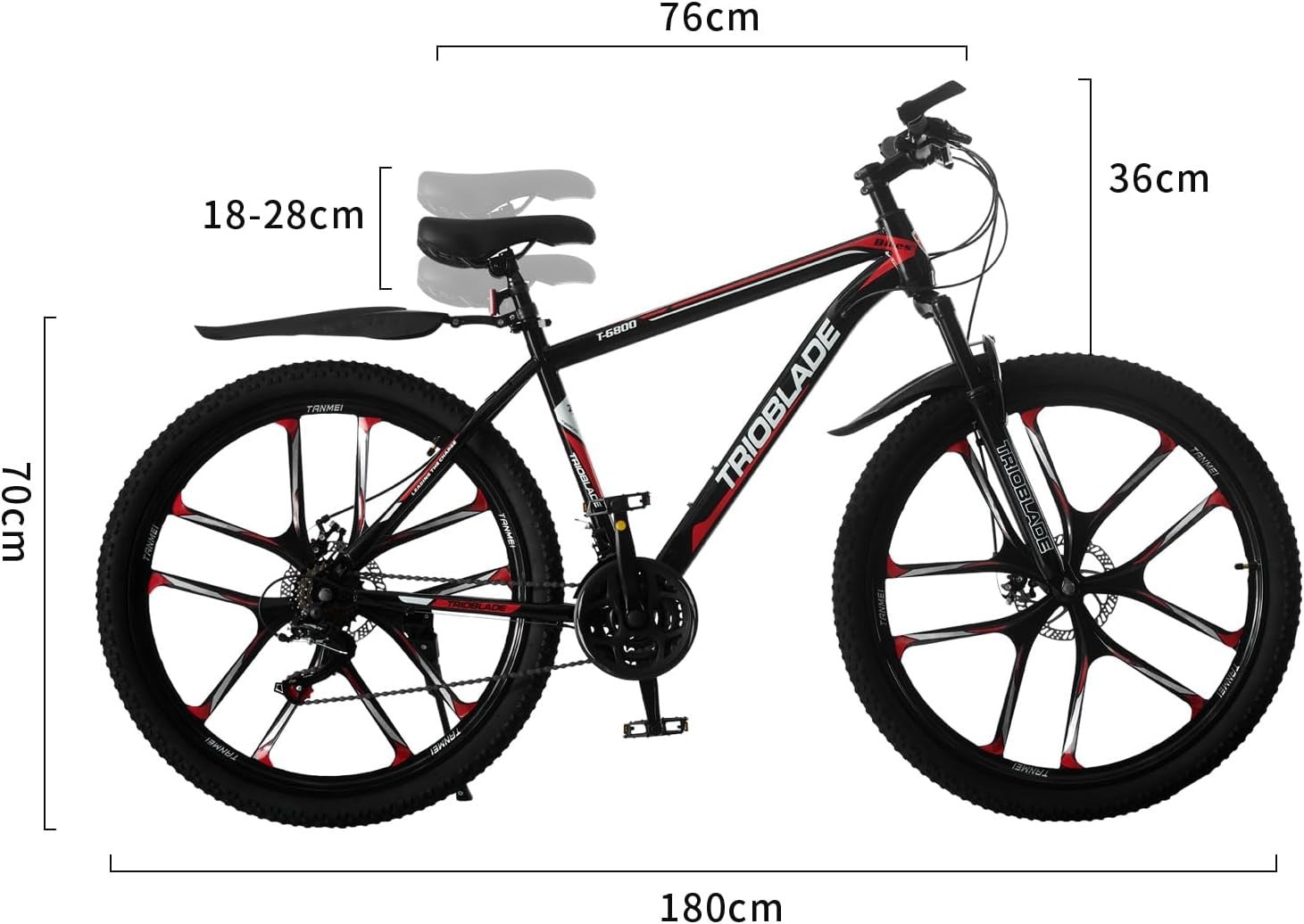 27.5" Mountain Bike 21 Speed Dual Disc Brake Lightweight Adult Commuter MTB