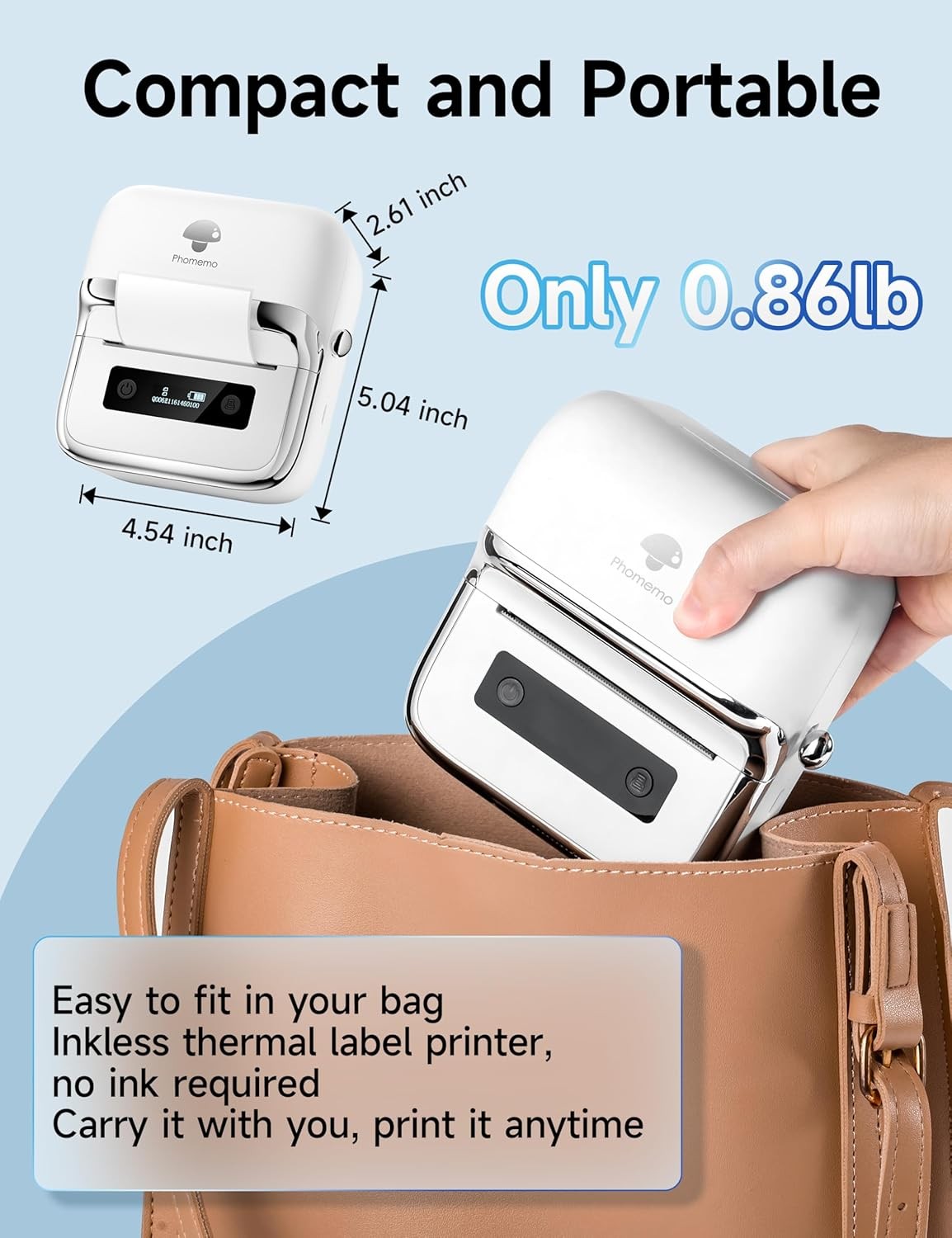 3 Inch Thermal Label Printer Bluetooth Barcode Address