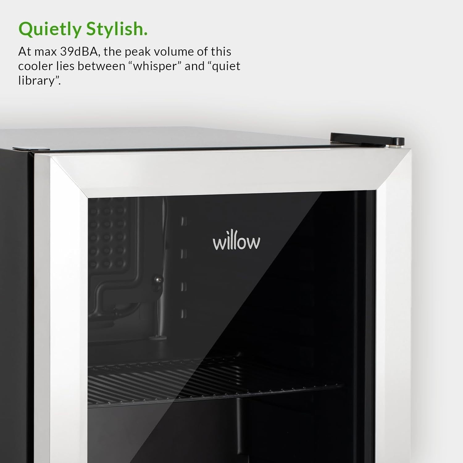 48L Mini Fridge Stainless Steel Table Top Cooler Triple-Glazed Glass