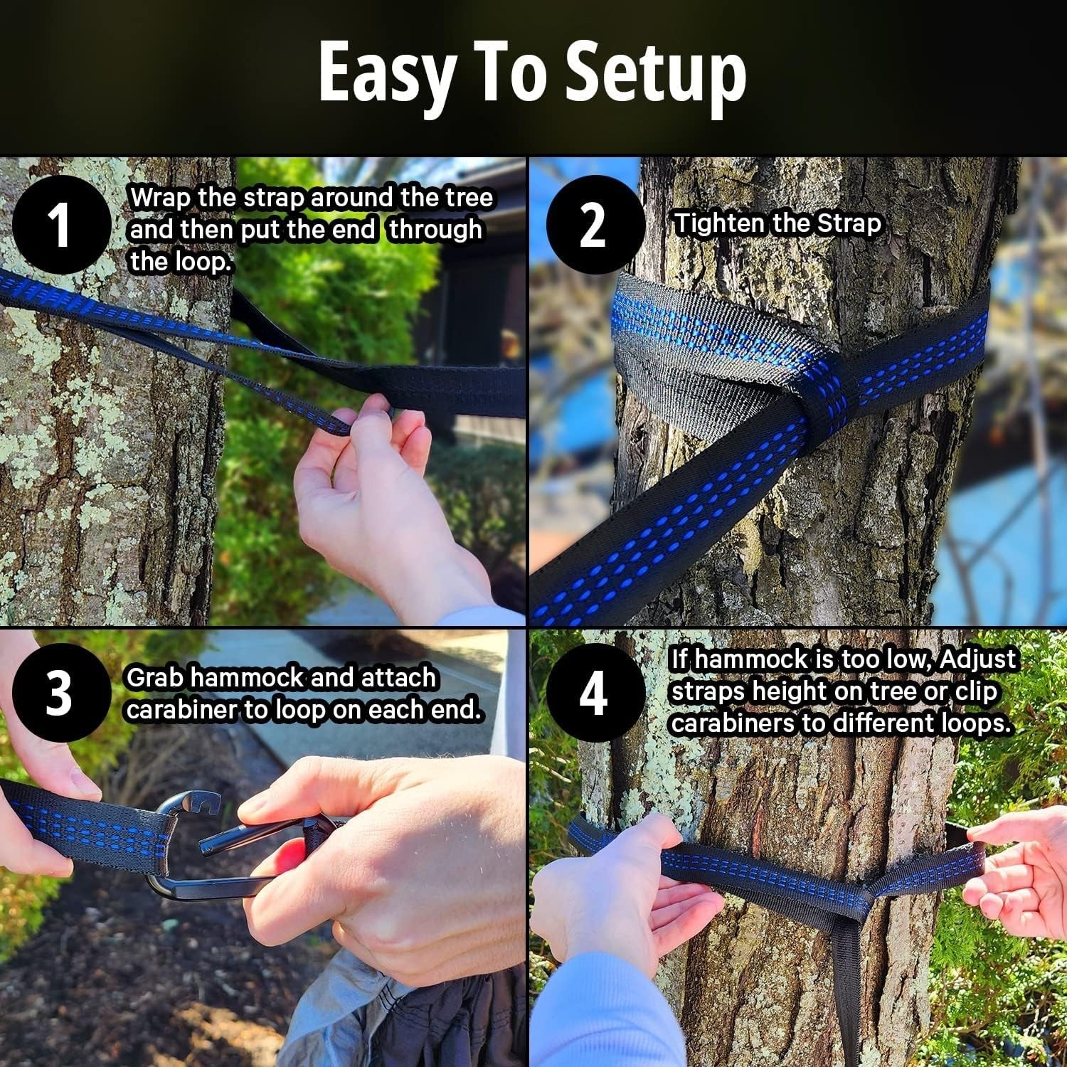 XL Double Camping Hammock | 120"x78" 500lb Nylon, Travel & Outdoor Ready