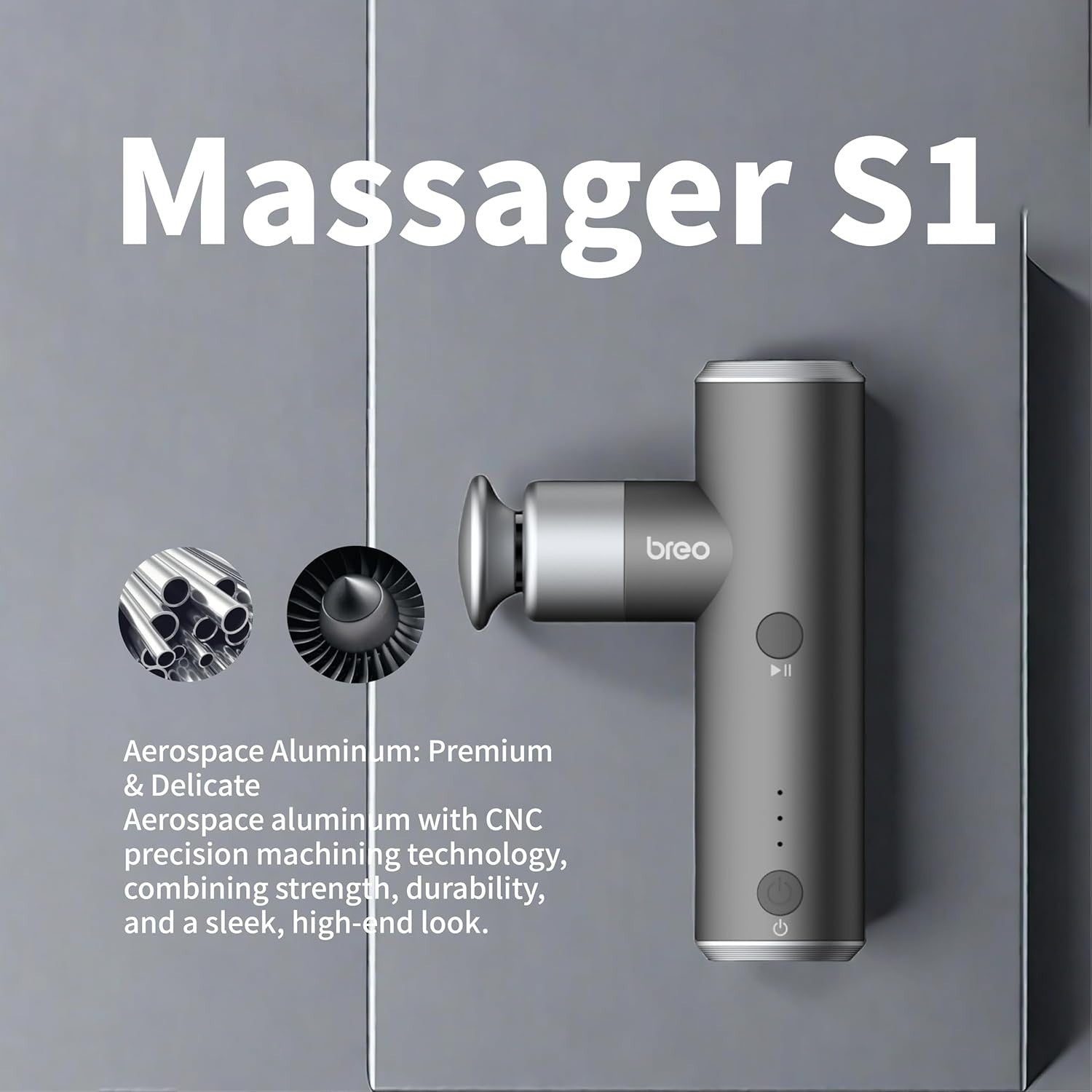 Ultra Quiet Mini Massage Gun Deep Tissue Muscle Recovery Lightweight 4 Heads