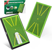 Golf Practice Hitting Mat 11x17" Swing Path Trainer w Rubber Base