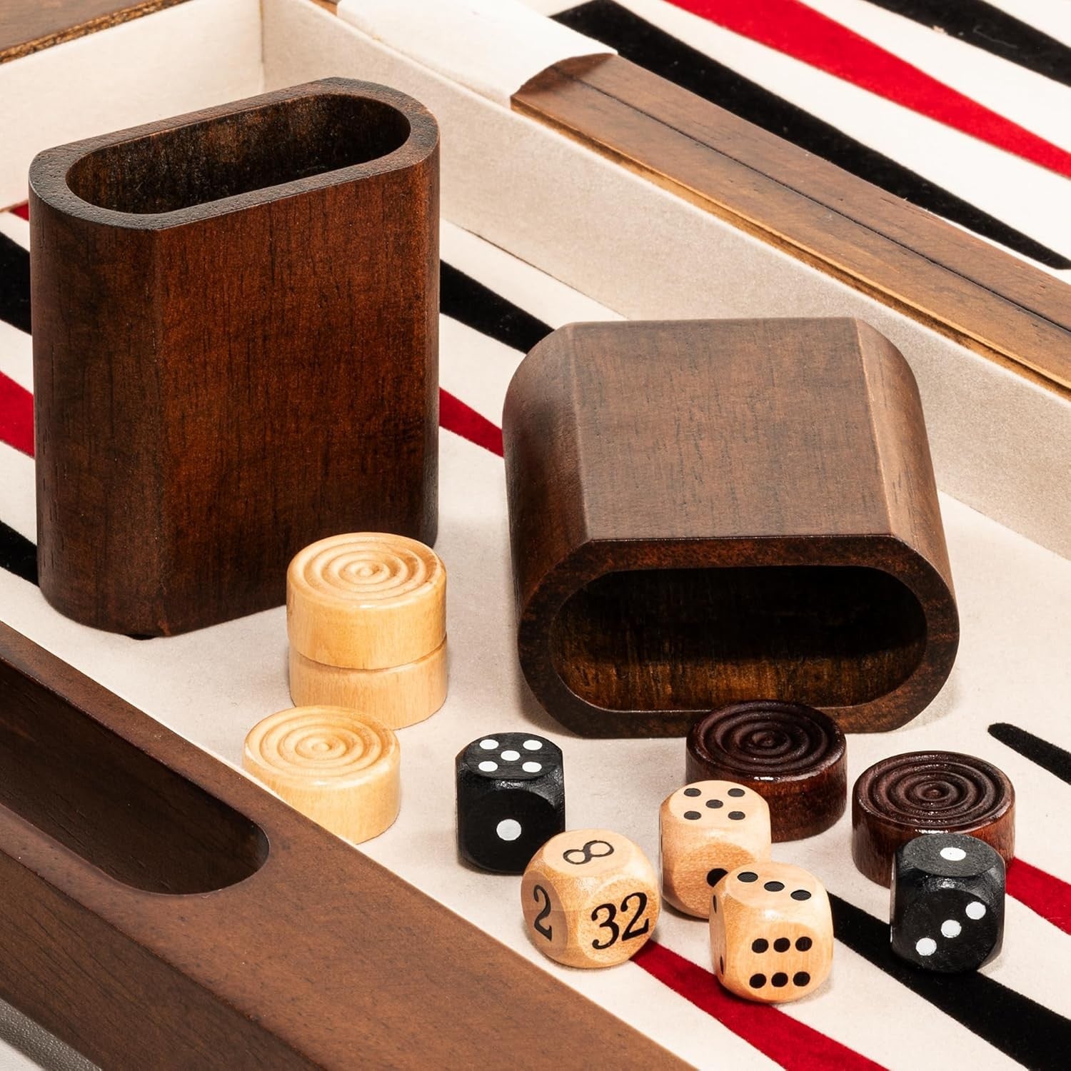 15.5" Deluxe 3-in-1 Wooden Chess Backgammon Checkers Folding Travel Set