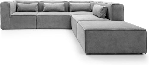 Light Grey Corner Sofa 5 Seater Modular L Shape | 282x257x73cm Sectional