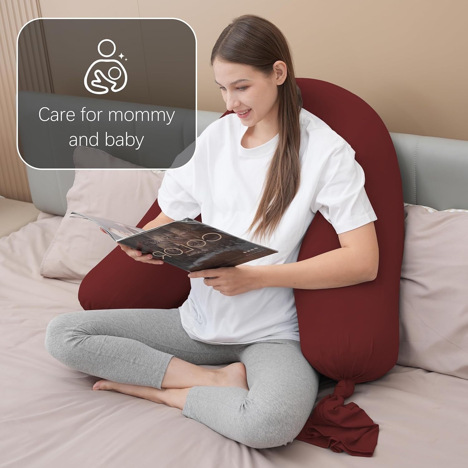 Pregnancy Pillow I Shaped 54” Full Body Maternity Support Side Sleeper