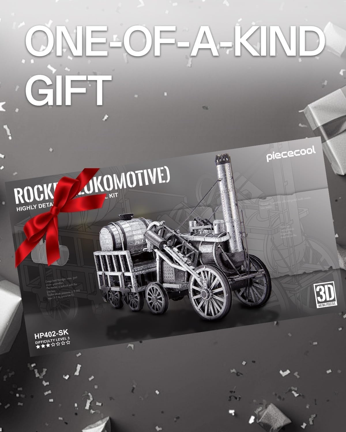 3D Metal Rocket Train Puzzle for Adults – Stainless Steel, No Glue, 175 Pieces