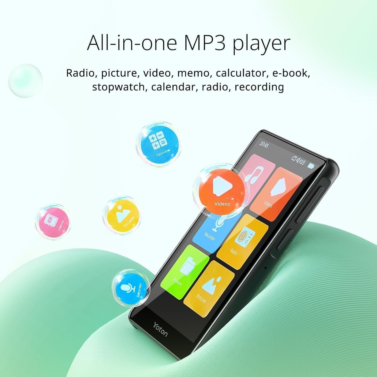 80GB MP4 Player 4" Touch Screen Bluetooth 5.0 FM Radio