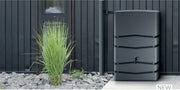 350L Anthracite Rectangular Garden Water Butt With Connection Kit Plastic Tank
